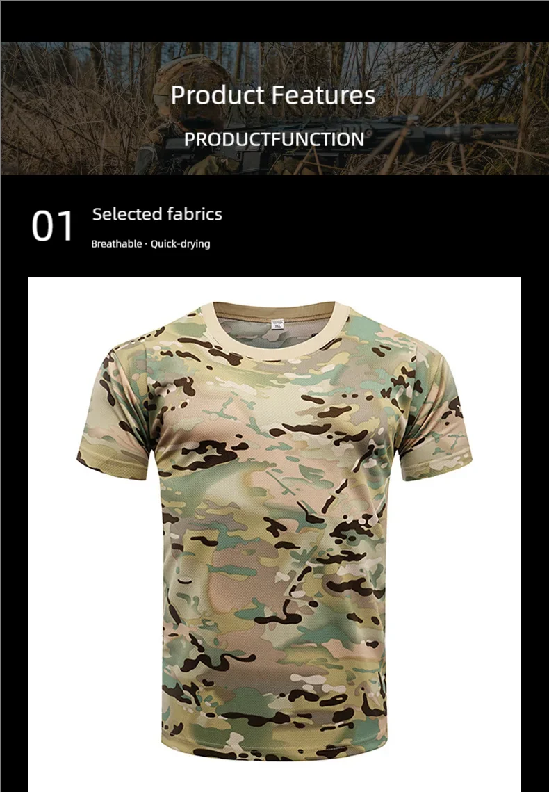 Detalle del camuflaje y tejido transpirable