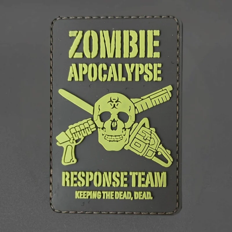 Parche PVC apocalipsis zombi – Insignia moral con gancho y bucle - imagen 3