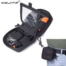 Kit supervivencia táctica MOLLE mini: cuchillo, brújula, linterna