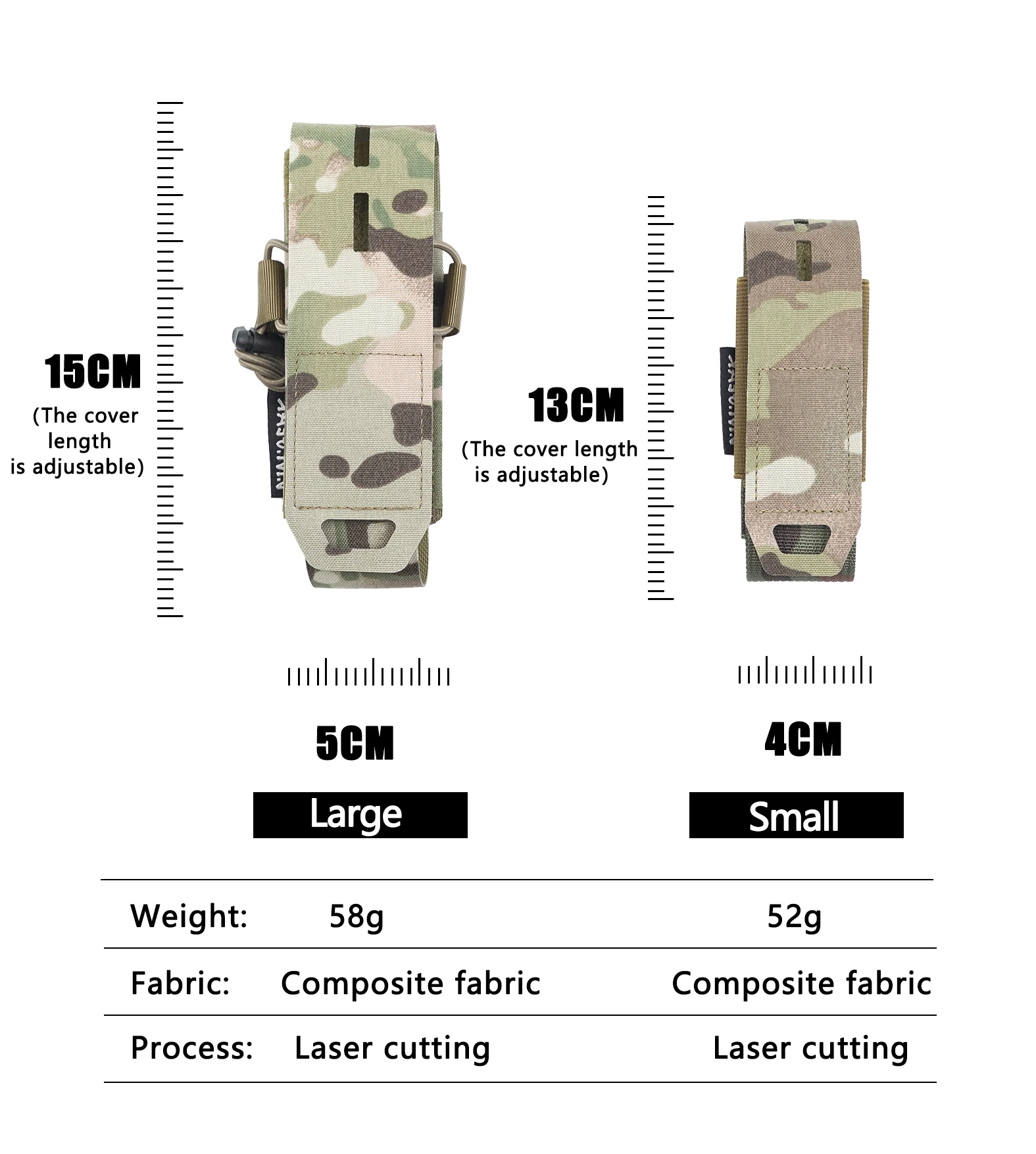 Bolsa modular MOLLE de corte láser para cinturón o chaleco táctico - imagen 4