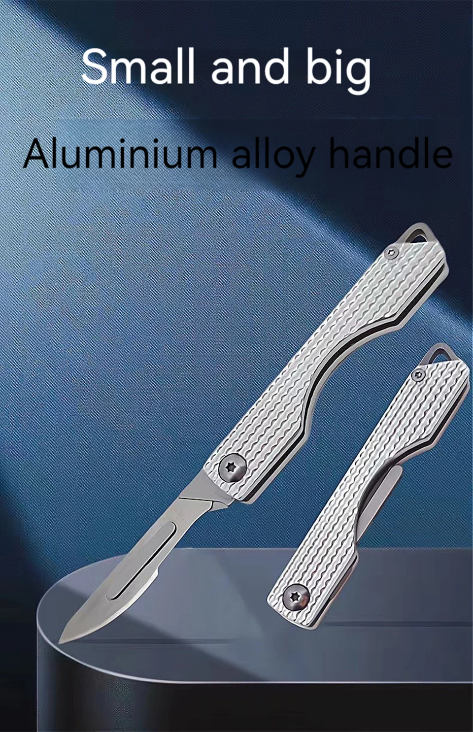Mini bisturí plegable JIANLAI con acabado en acero inoxidable