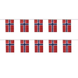 Banderines SKY FLAG Noruega en hilo – banderas para fiesta y festival