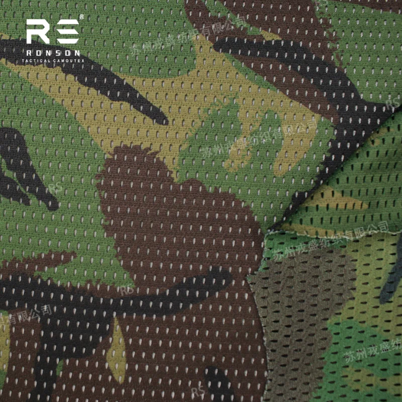Tela de malla elástica camuflaje DPM británico para máscara táctica - imagen 3