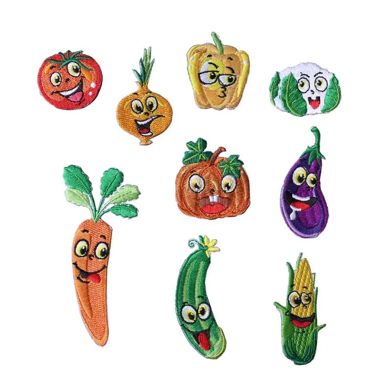Parche termoadhesivo bordado frutas y verduras para delantal de chef - imagen 3