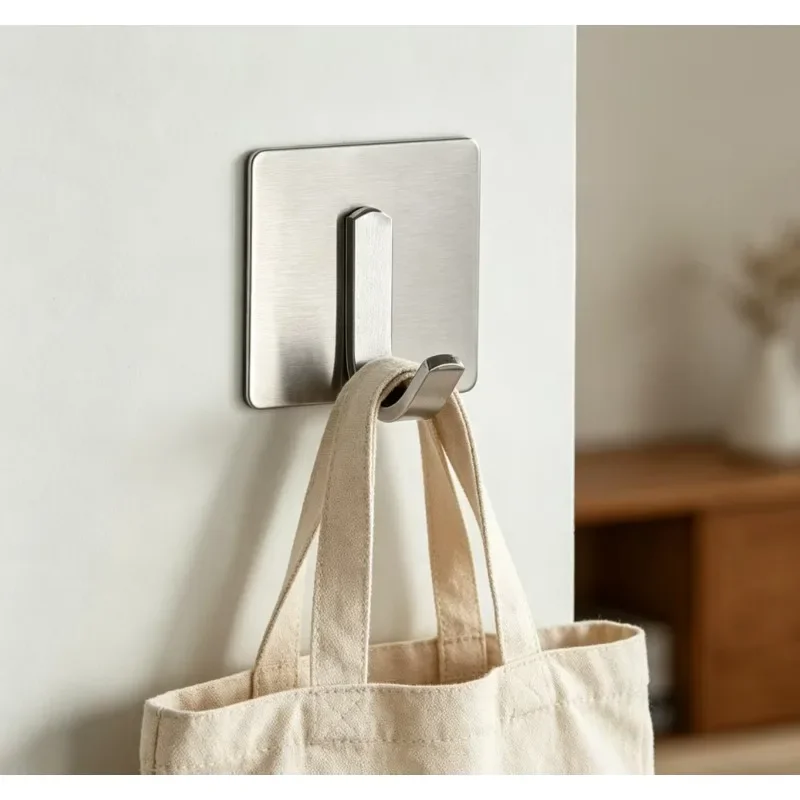 Gancho adhesivo acero inoxidable sin perforaciones para pared