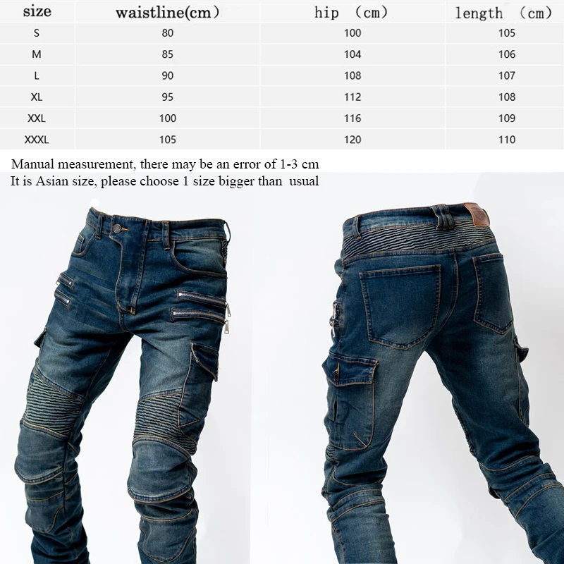 Pantalón vaquero moto con bolsillo para rodillera