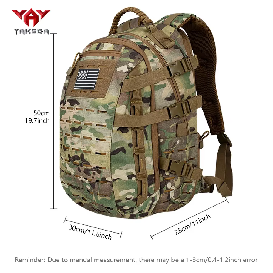 YAKEDA Mochila táctica MOLLE corte láser exterior resistente