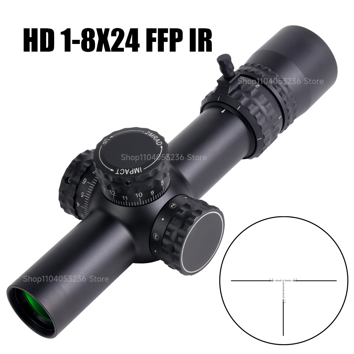 Mira telescópica táctica FFP IR con punto reflex, antivaho impermeable - imagen 5