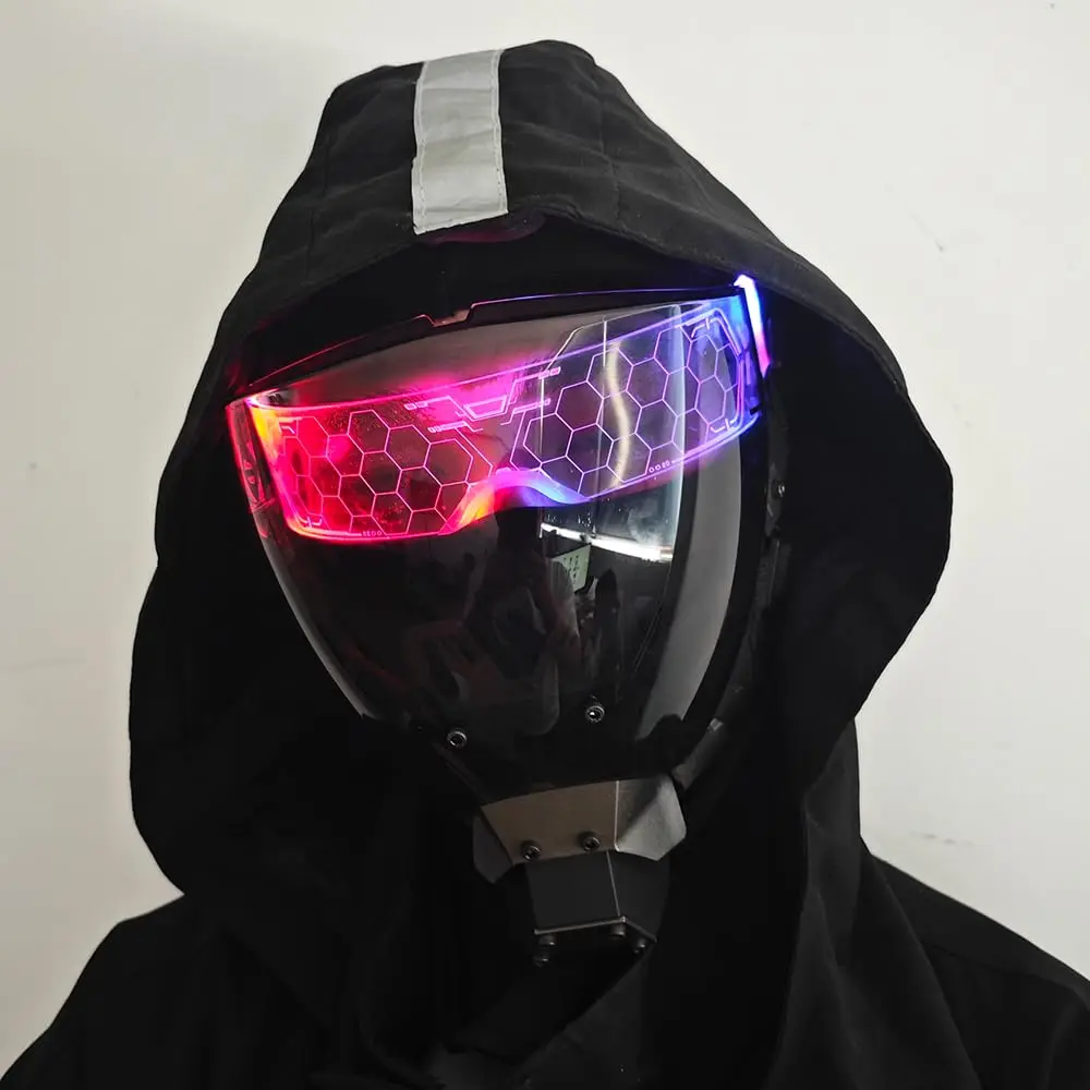 Máscara táctica airsoft ciberpunk mecánica para cosplay Halloween - imagen 4