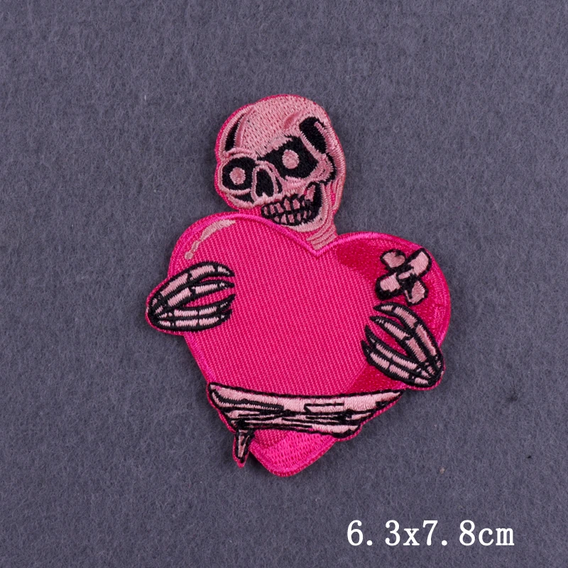 Parche bordado termoadhesivo calavera punk – Táctico para planchar - imagen 5