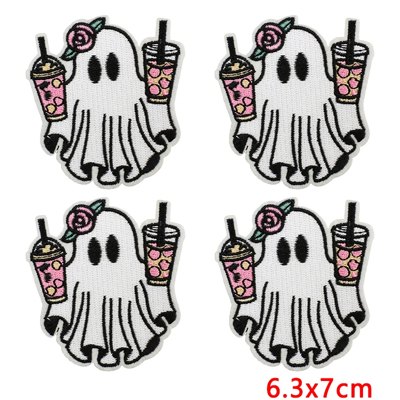 Parche táctico bordado termoadhesivo calabaza fantasma Halloween