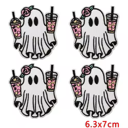 Parche táctico bordado termoadhesivo calabaza fantasma Halloween