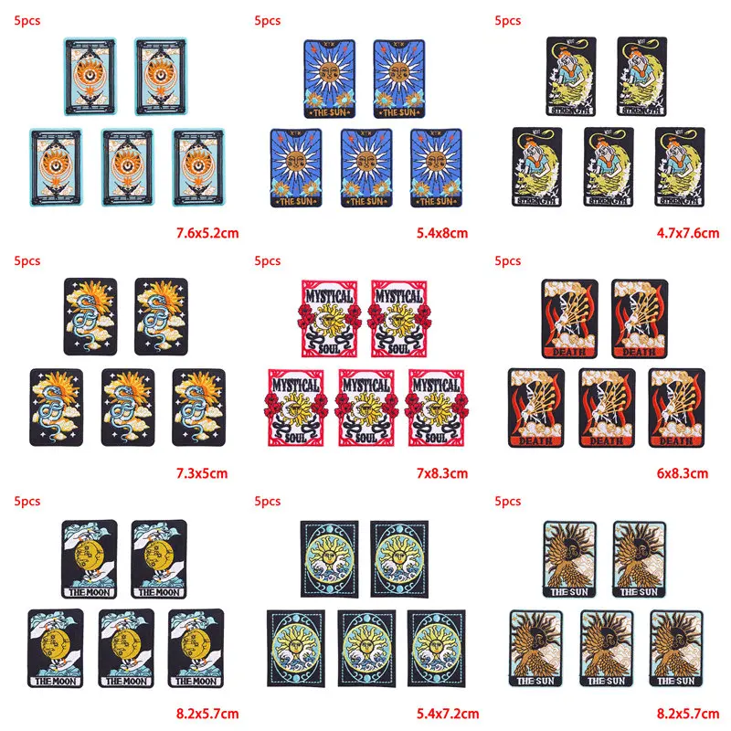 Parche bordado punk tarot para planchar calavera Hip Hop - imagen 4