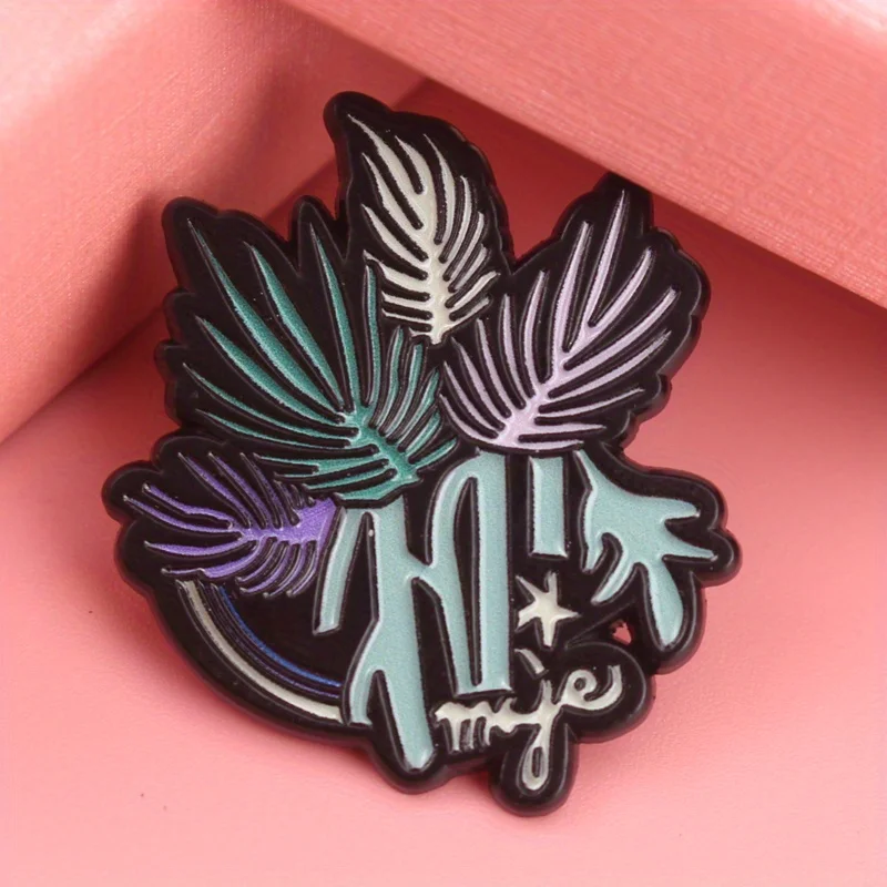 Reverie pin esmaltado botánico de hojas degradadas - imagen 2