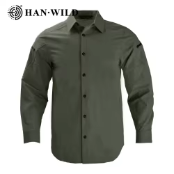 Camisa tactica safari para hombre con tejido ripstop y bolsillos