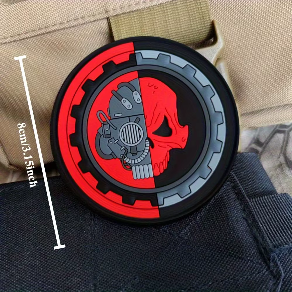 Parche táctico calavera mecánica velcro veteran MOLLE - imagen 3