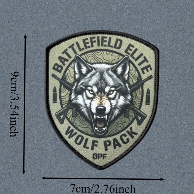 Parche táctico de lobo con pistolas dobles, gancho y bucle - imagen 2