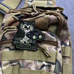 Parche táctico bordado búho moral con velcro para mochila