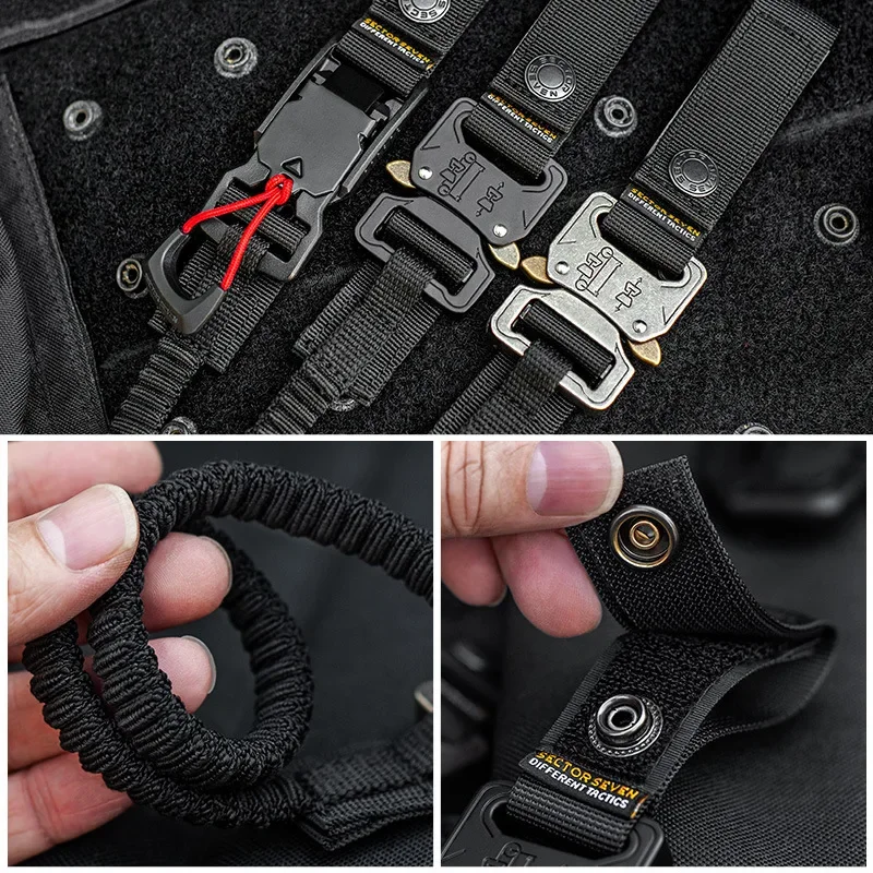Cuerda elástica táctica antipérdida con gancho rápido para pistola - imagen 4