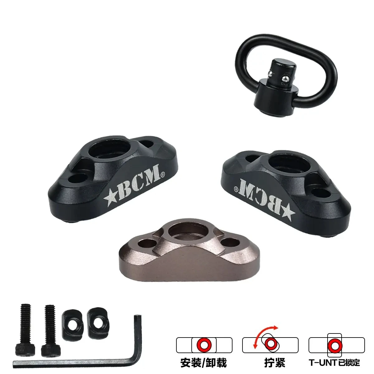 Tactische M-LOCK Adaptador QD CQD para correa táctica KeyMod - imagen 4