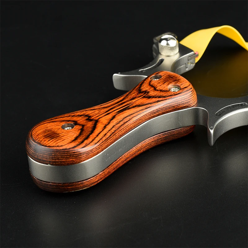 Tirachinas Acero Inoxidable Mango Madera – Catapulta Tradicional para Cazador - imagen 2