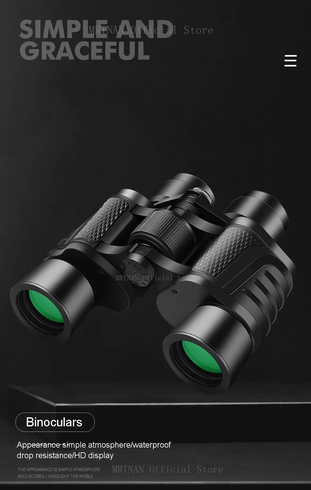 Telescopio binoculares plegable para uso exterior