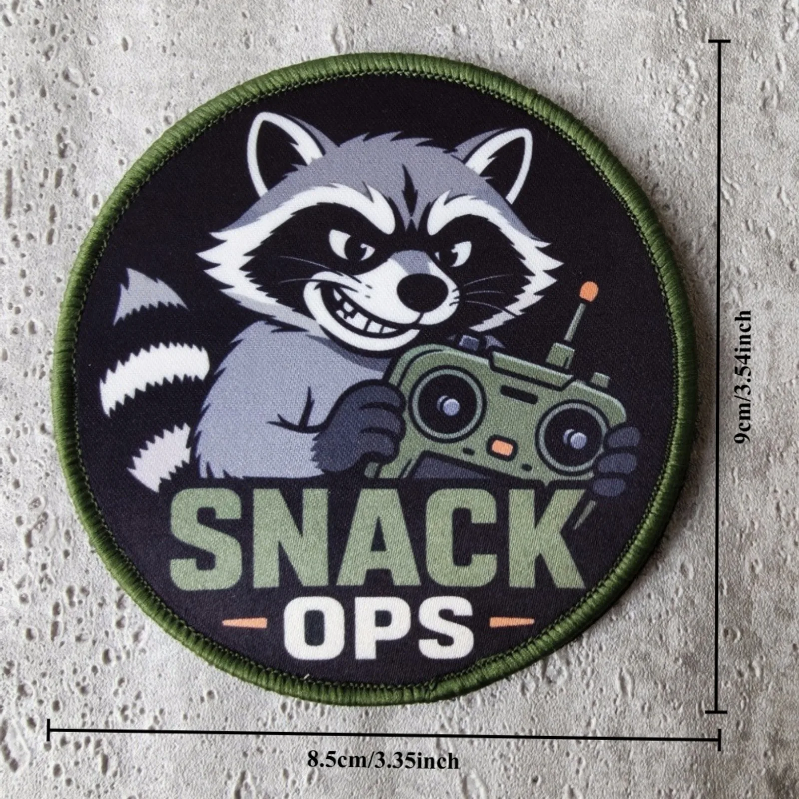 Parche moral SNACK OPS RACCOON – Insignia táctica para mochila y chaqueta - imagen 3