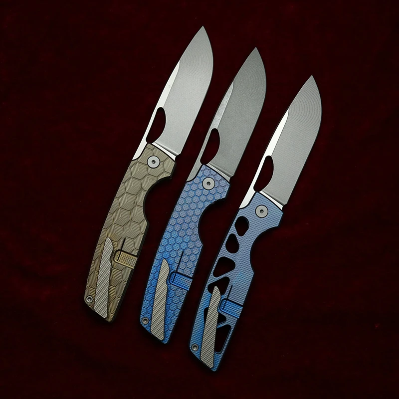 Cuchillo plegable LEMIFSHE 154CM – EDC titanio con hoja fresada - imagen 3