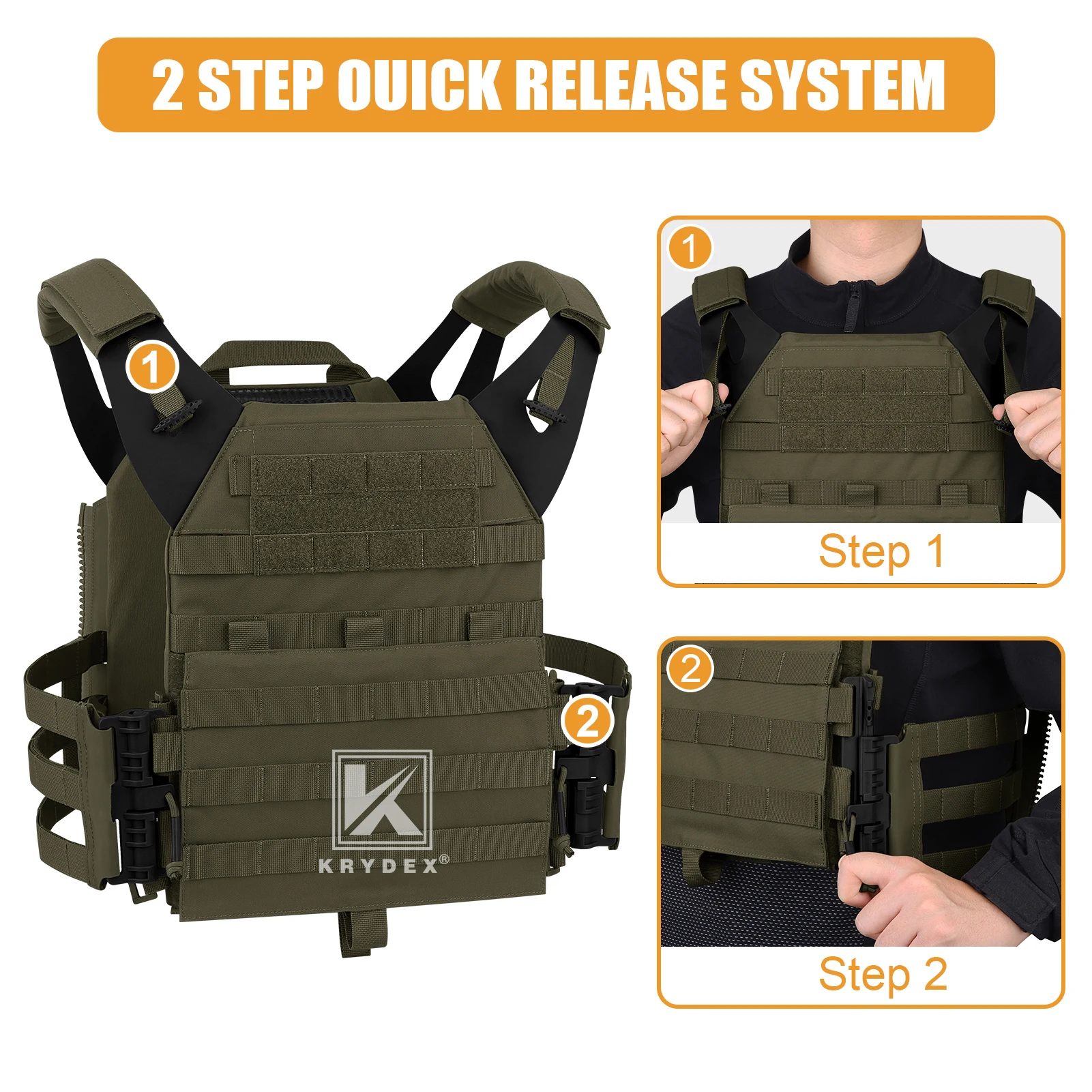 Krydex JPC 2.0 Porta placas táctico con liberación rápida - imagen 2