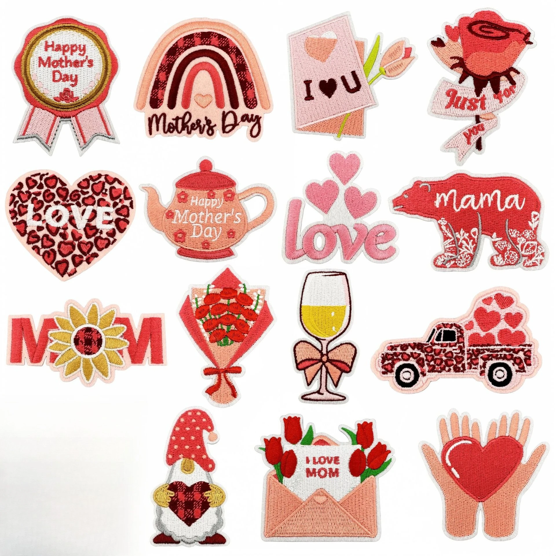 Parche bordado emblema amor maternal rosa para coser o planchar - imagen 5