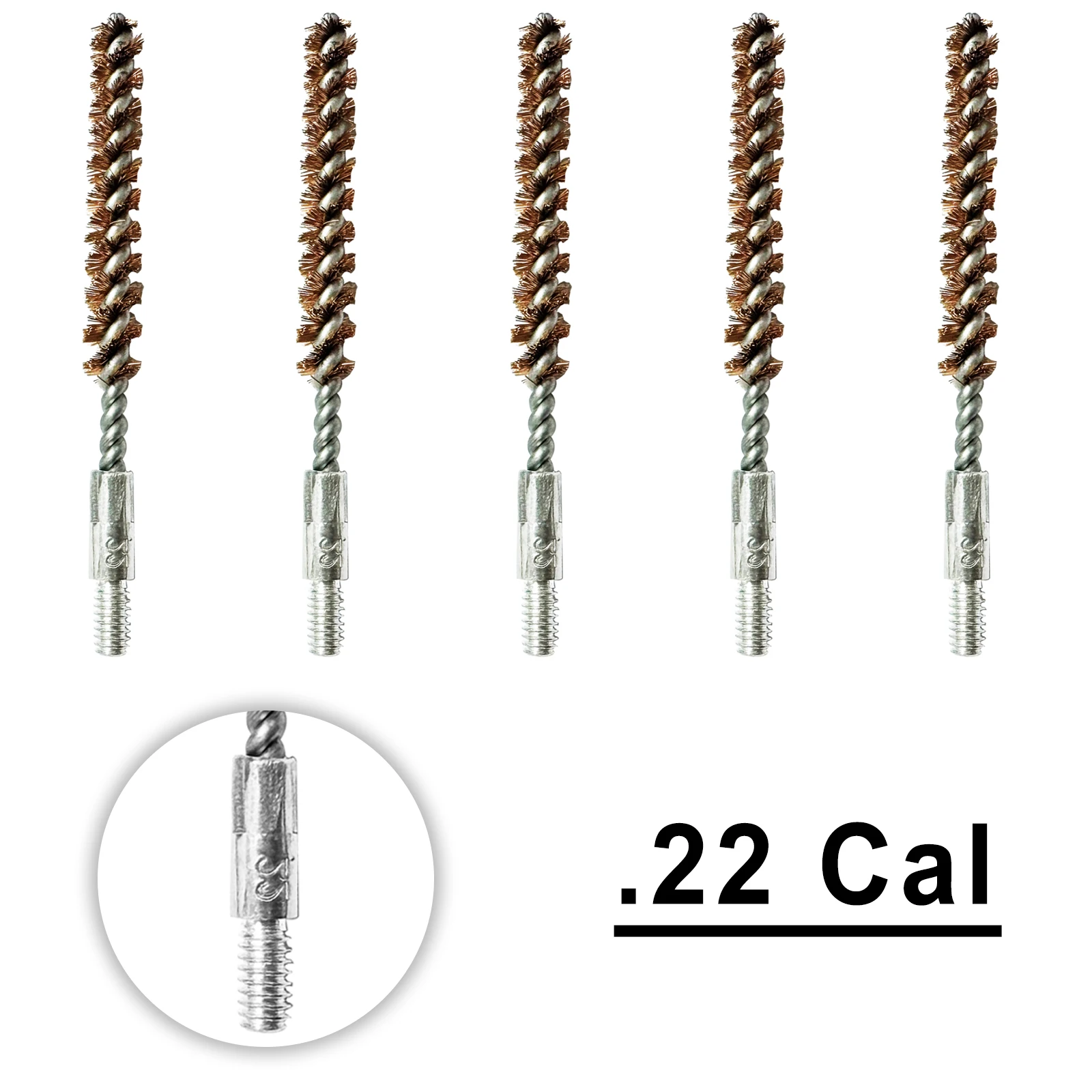 Cepillo bronce multiCalibre 9mm/.30/.22 – Limpieza pistola rifle