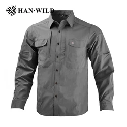 Camisa safari táctica manga larga bolsillos secado rápido