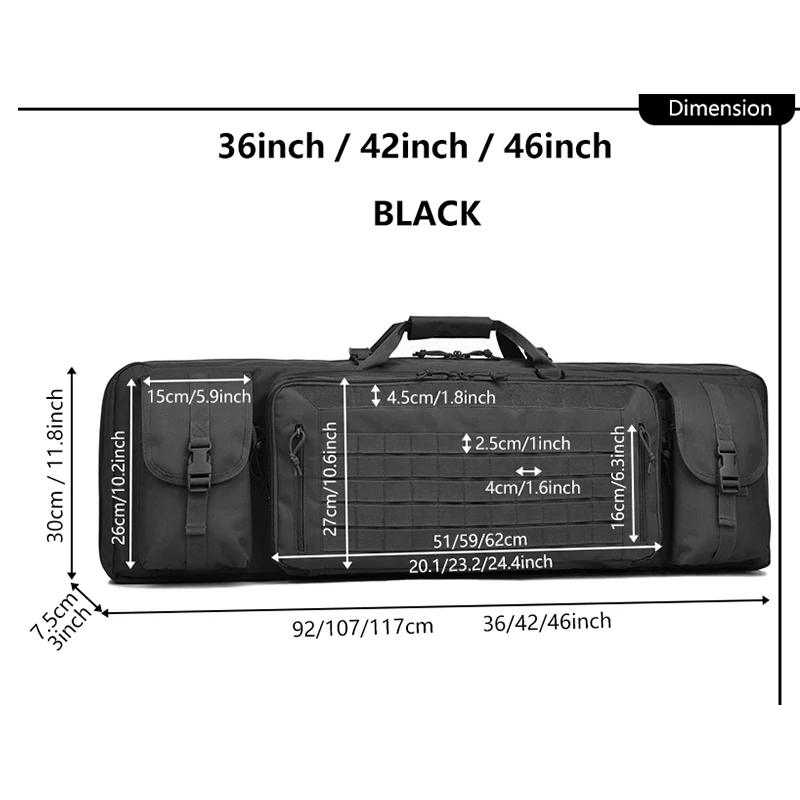 Bolsa táctica Molle reforzada para carabina y estuche pistola doble - imagen 4