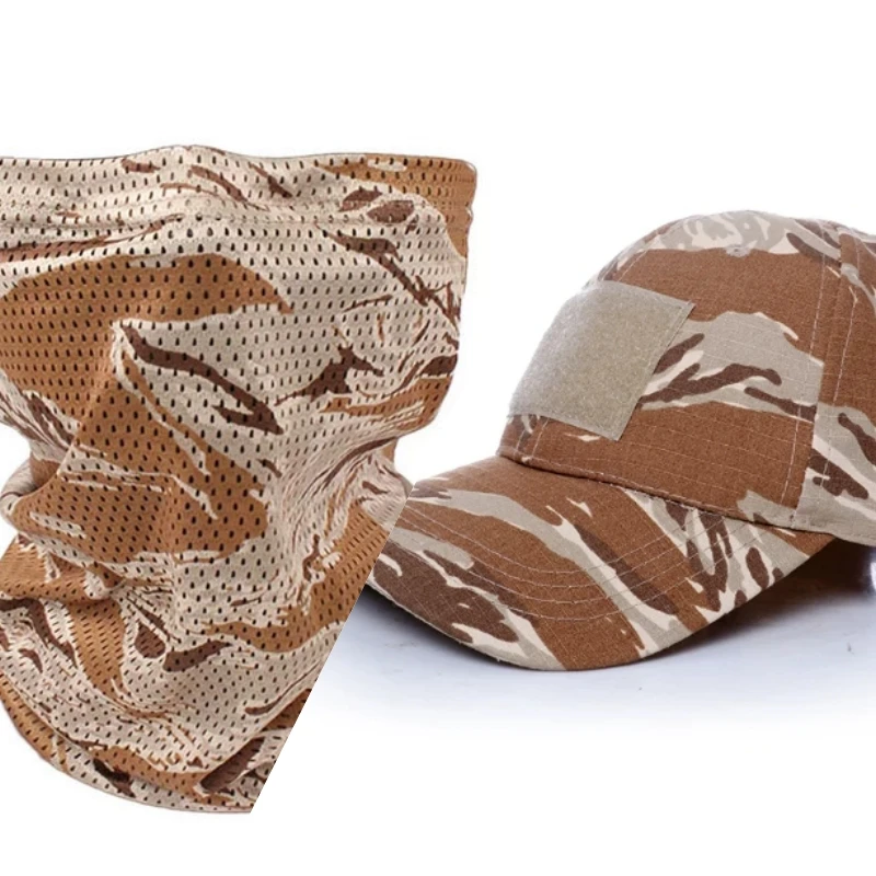 Gorra táctica Desert Tiger Stripe con mascarilla de malla para cuello - imagen 5