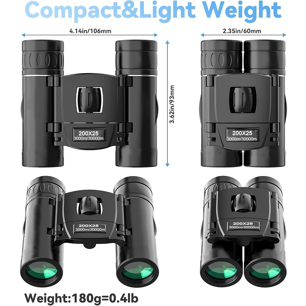 Binoculares compactos de bolsillo con prisma Bak4 para caza y conciertos - imagen 4