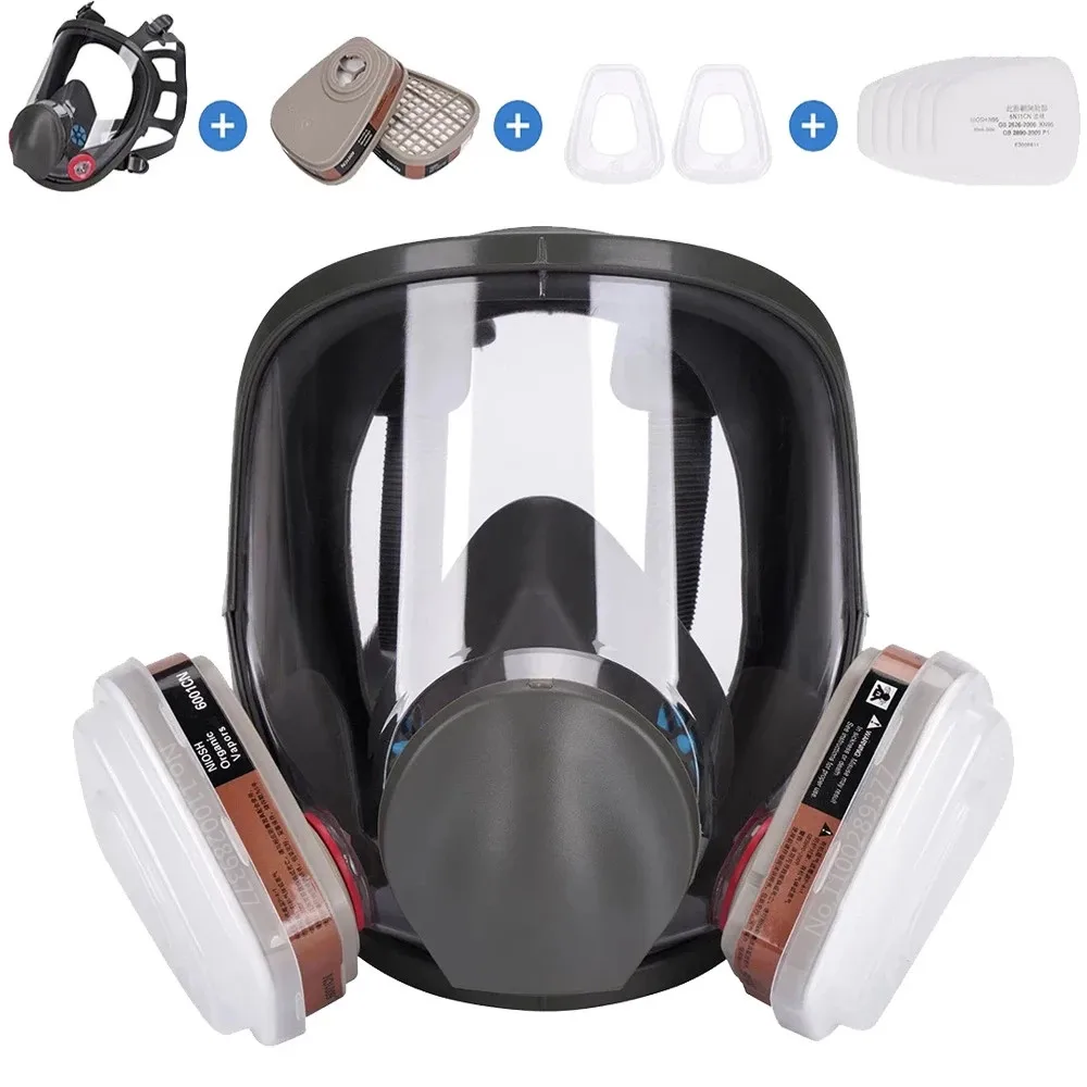 Máscara de gas respirador facial reutilizable antivaho anti polvo - imagen 2