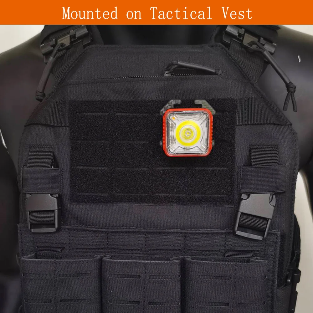 Linterna táctica EDC mini con clip MOLLE para camping y mochila - imagen 3