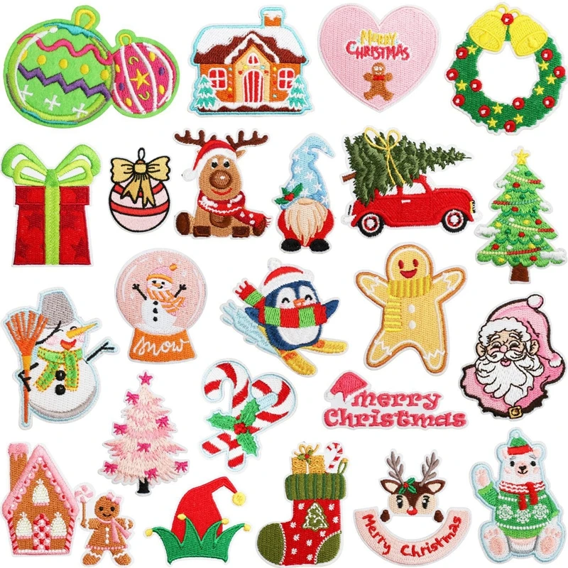 Parche bordado navideño termoadhesivo oso polar pingüino para planchar - imagen 3