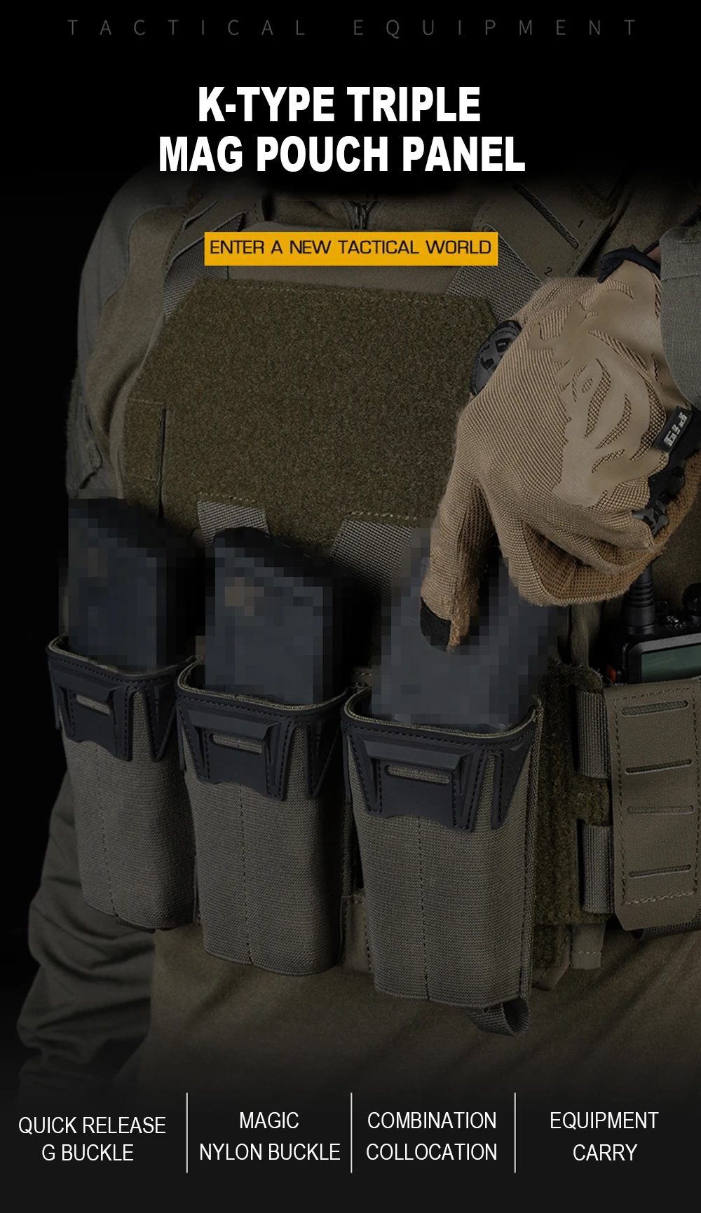 Bolsa Triple Mag KOLINLOV multicarga frontal