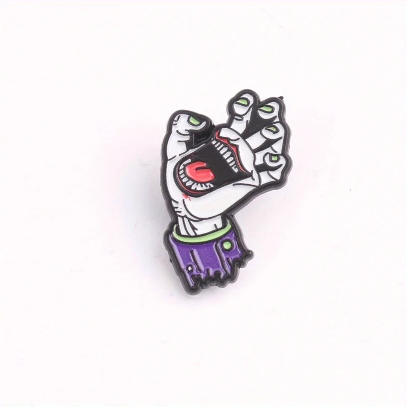 Broche zombie garras verdes brillantes con mano de descomposición - imagen 5