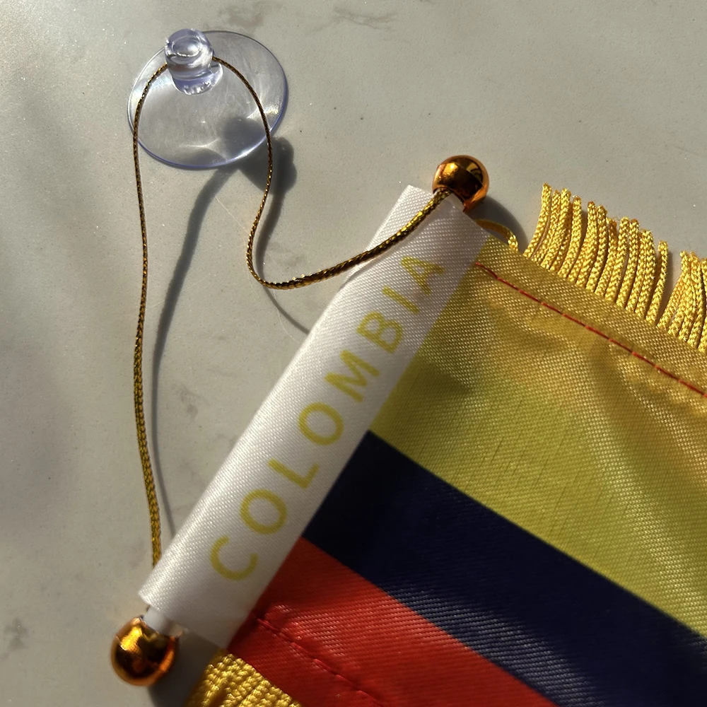 Bandera Colombia para ventana de coche, poliéster doble cara - imagen 3