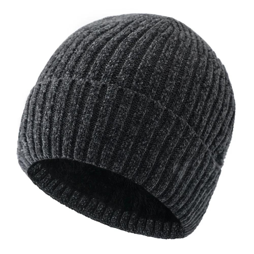 Gorro de punto táctico sin ala de felpa cálida – calavera liso