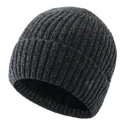 Gorro de punto táctico sin ala de felpa cálida – calavera liso