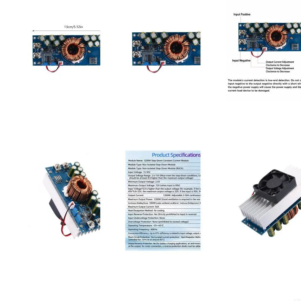 Módulo reductor voltaje constante 1200W – Ajustable 2,5-72V 50A - imagen 5