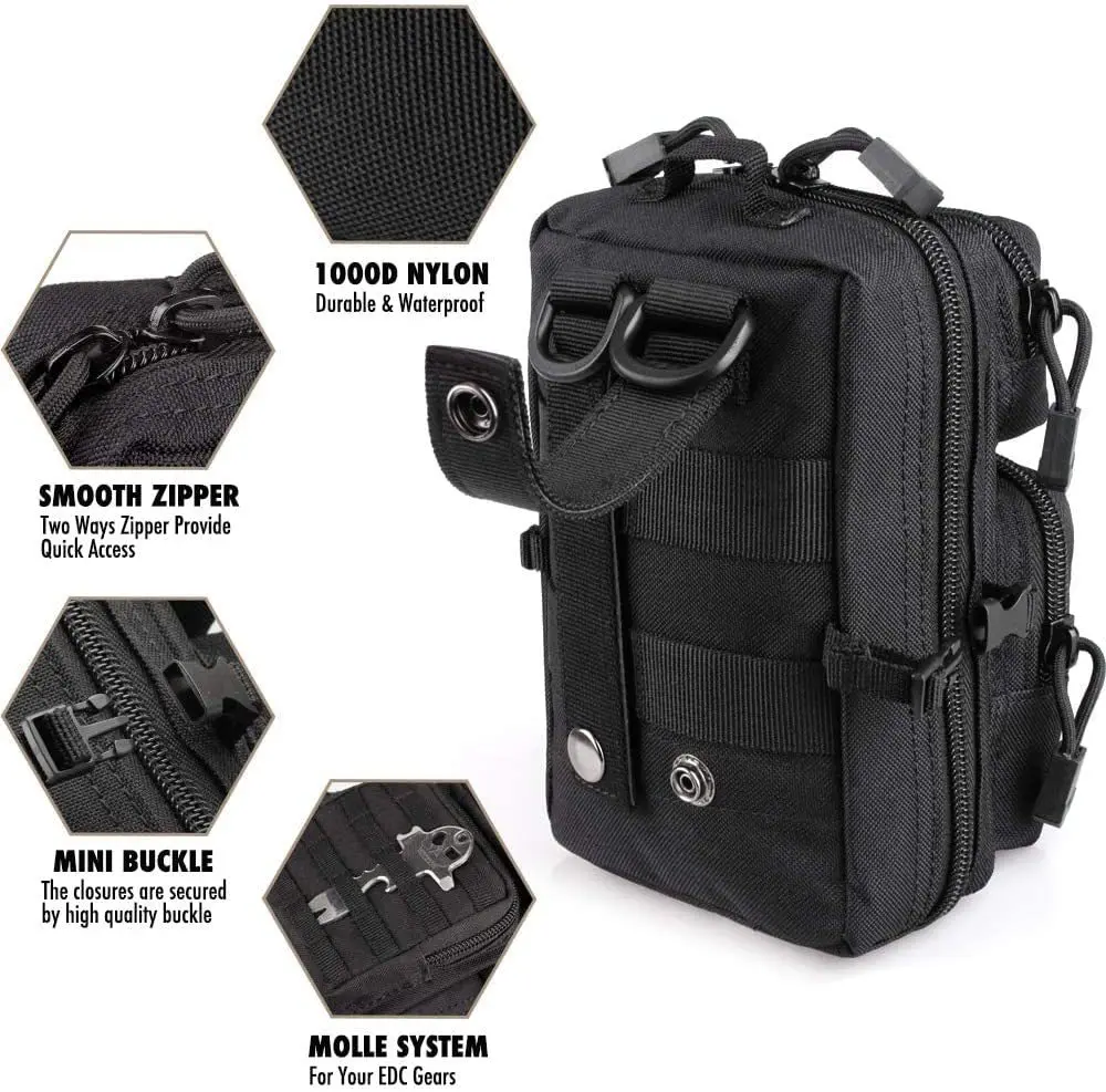 Bolsa táctica MOLLE EDC IFAK mini con cierre - imagen 3