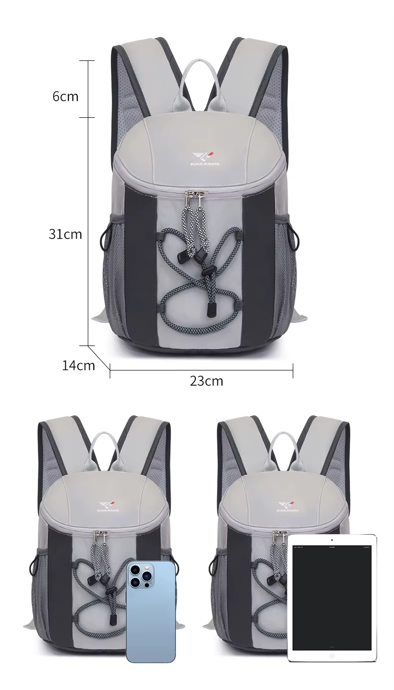 Mochila Scione gris en uso urbano