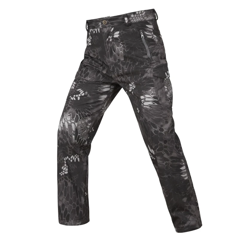 Pantalones tácticos softshell camuflaje piel de tiburón invierno