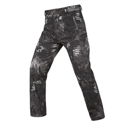 Pantalones tácticos softshell camuflaje piel de tiburón invierno