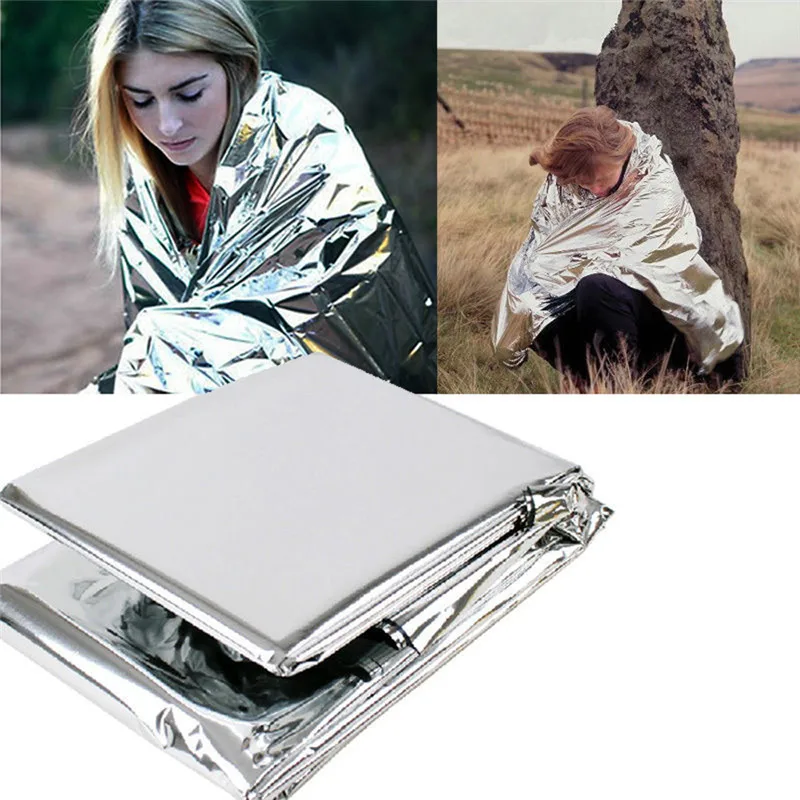 Manta de emergencia térmica Mylar plateada – Supervivencia outdoor - imagen 3
