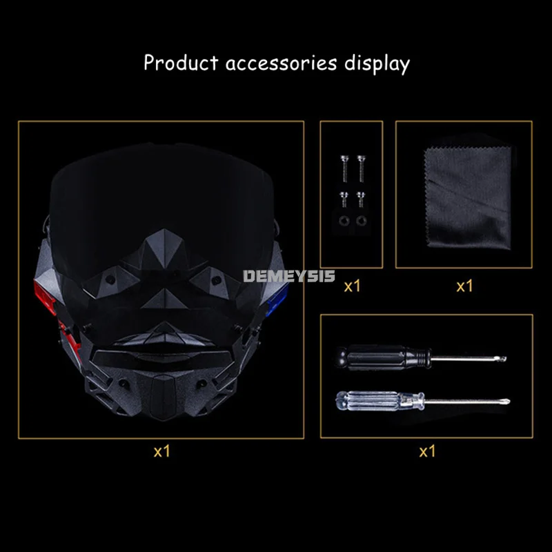Máscara táctica facial cyberpunk con lente antivaho desmontable - imagen 3